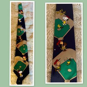 Peanuts Baseball Neck Tie - Snoopy, Woodstock, Charlie Brown